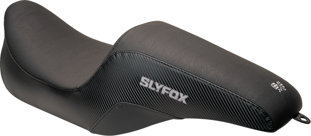 SLYFOX Slyfox Seat - Gray Logo - Smooth Vinyl - Carbon Fiber - FL '08-'23 0801-1615 - Team Dream Rides