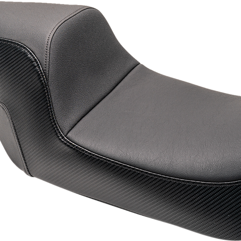 SLYFOX Slyfox Seat - Black Logo - Smooth Vinyl - Carbon Fiber - FL '97-'07 0801-1612 - Team Dream Rides