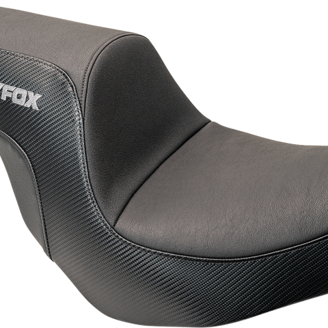 SLYFOX Slyfox Seat - Gray Logo - Smooth Vinyl - Carbon Fiber - FL '18-'24 0802-1590 - Team Dream Rides