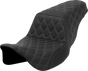 SADDLEMEN Step-Up Seat - Lattice Stitch - Gray Stitch - FLH/FLT '08-'23 A808-07B-175GRE - Team Dream Rides