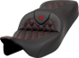 SADDLEMEN Roadsofa* Seat - Lattice Stitch - Red Stitch - without Backrest - FLH/FLT '08-'23 A808-07B-182RED - Team Dream Rides