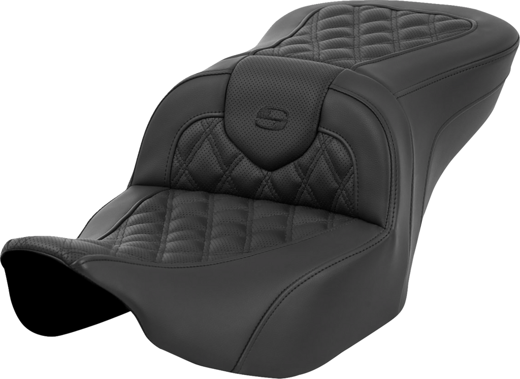 SADDLEMEN Roadsofa* Seat - without Backrest - Lattice Stitch - Black - FL '23-'24 823-07-182