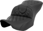 SADDLEMEN Roadsofa™ Seat with SaddleGel™ - Black, Lattice Stitch - FL '23-'24 (Part Number 823-07-182)