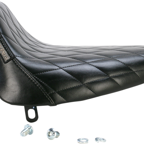 LE PERA Bare Bones Solo Seat - Diamond Stitch - Black for Softail '84-'99 - Part LN-007DM - Team Dream Rides