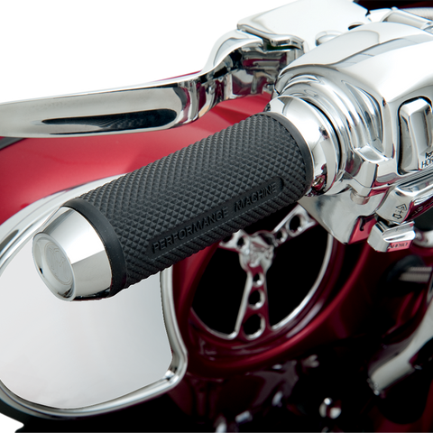 PERFORMANCE MACHINE (PM) Grips - Elite - TBW - Chrome 00635-2028CH - Team Dream Rides