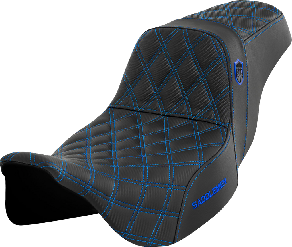 SADDLEMEN Pro Series SDC Performance Seat - without Backrest - Blue Stitch - FLH/FLT '08-'23 SC80807BLU