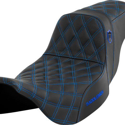 SADDLEMEN Pro Series SDC Performance Seat - without Backrest - Blue Stitch - FLH/FLT '08-'23 SC80807BLU - Team Dream Rides