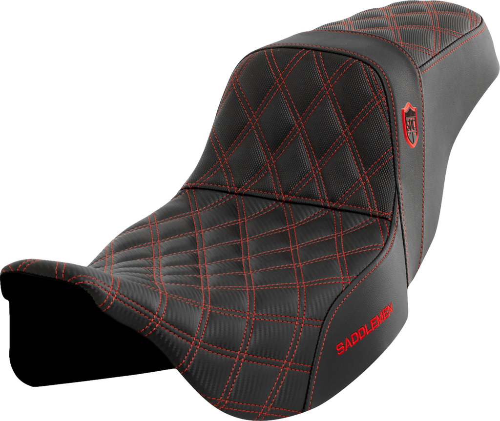 SADDLEMEN Pro Series SDC Performance Seat - without Backrest - Red Stitch - FLH/FLT '08-'23 SC80807RED - Team Dream Rides