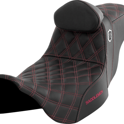 SADDLEMEN Pro Series SDC Performance Seat - with Backrest - Wine Berry Stitch - FLH/FLT '08-'23 SC80807WINRT - Team Dream Rides