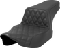 SADDLEMEN Step-Up Front Lattice Stitch Seat for Harley FL 2023-2024 - Model 823-07-172