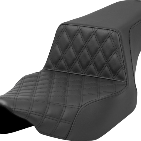SADDLEMEN Step-Up Front Lattice Stitch Seat for Harley FL 2023-2024 - Model 823-07-172