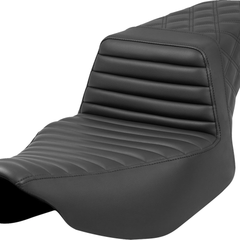 SADDLEMEN Step-Up Seat - Front Tuck-n'-Roll/Rear Lattice Stitch - Black - Road Glide/Street Glide 823-07-176 - Team Dream Rides