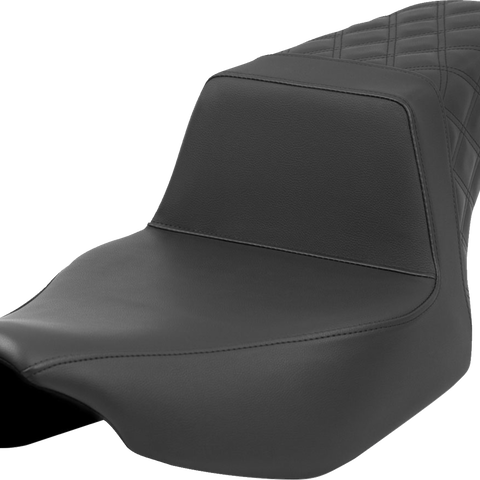 SADDLEMEN Step-Up Seat - Rear Lattice Stitch - Black - Extended Reach - Street Glide/Road Glide 823-07E-173 - Team Dream Rides