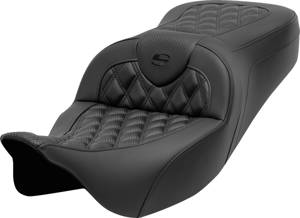 SADDLEMEN Roadsofa* Seat - without Backrest - Lattice Stitch - Carbon Fiber - FL' 08-'23 808-07CF-182 - Team Dream Rides