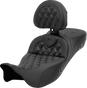 SADDLEMEN Roadsofa* Extended Reach Seat - with Backrest - Lattice Stitch - Carbon Fiber - FL '08-'23 808-07CF-184RHC - Team Dream Rides
