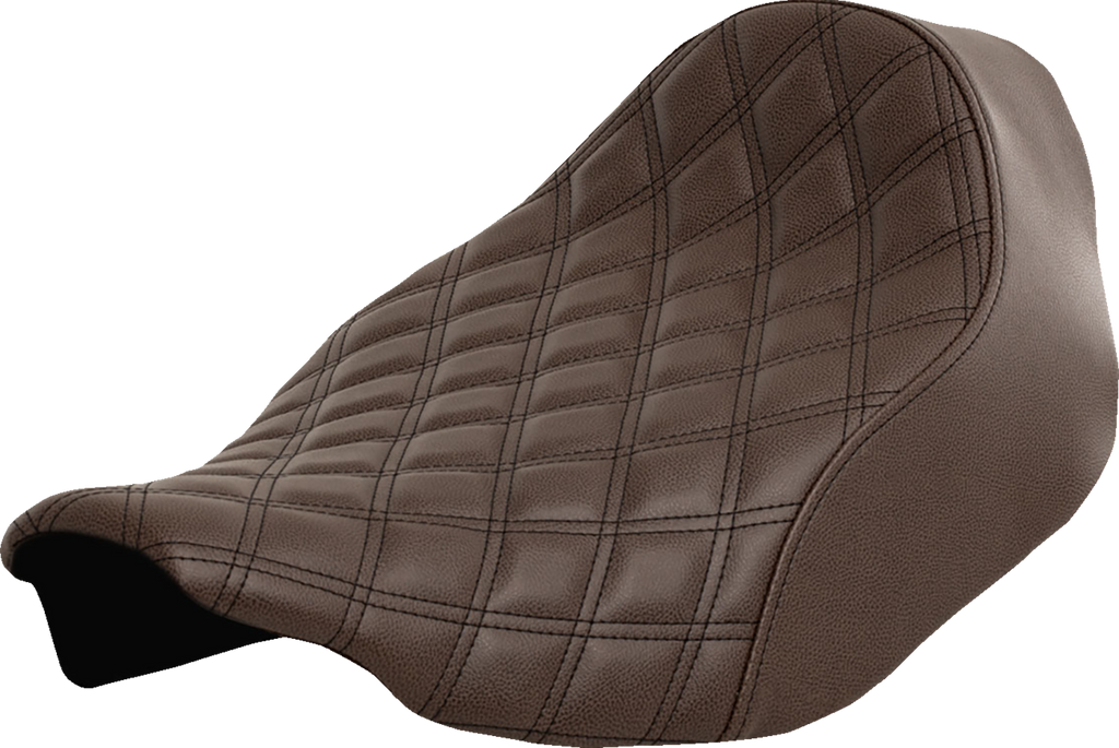 SADDLEMEN Renegade Solo Seat - Lattice Stitched - Brown - FLT/FLH '23-'24 823-07-002BLS