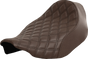 SADDLEMEN Renegade Solo Seat - Lattice Stitched - Brown - FLT/FLH '23-'24 823-07-002BLS - Team Dream Rides