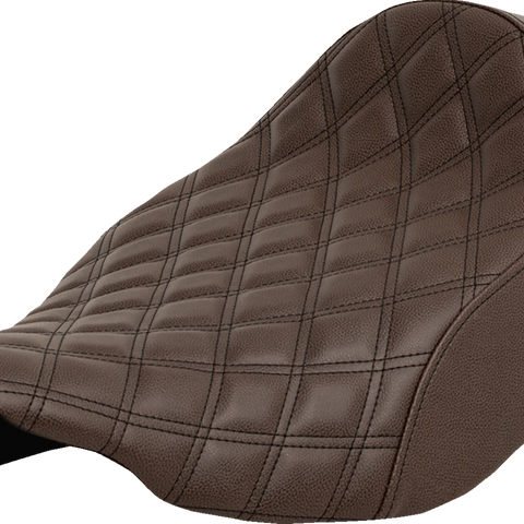 SADDLEMEN Renegade Solo Seat - Lattice Stitched - Brown - FLT/FLH '23-'24 823-07-002BLS - Team Dream Rides