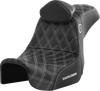 SADDLEMEN Pro Series SDC Performance Seat - with Backrest - White Stitch - Dyna '06-'17 SC80604WHIRT - Team Dream Rides