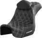 SADDLEMEN Pro Series SDC Performance Seat - with Backrest - White Stitch - Dyna '06-'17 SC80604WHIRT - Team Dream Rides