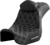 SADDLEMEN Pro Series SDC Performance Seat - with Backrest - Silver Stitch - Dyna '06-'17 SC80604SILRT - Team Dream Rides