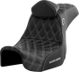 SADDLEMEN Pro Series SDC Performance Seat - with Backrest - Silver Stitch - Dyna '06-'17 SC80604SILRT - Team Dream Rides