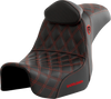 SADDLEMEN Pro Series SDC Performance Seat - with Backrest - Red Stitch - Dyna '06-'17 SC80604REDRT - Team Dream Rides