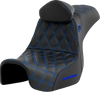 SADDLEMEN Pro Series SDC Performance Seat - with Backrest - Blue Stitch - Dyna '06-'17 SC80604BLURT - Team Dream Rides