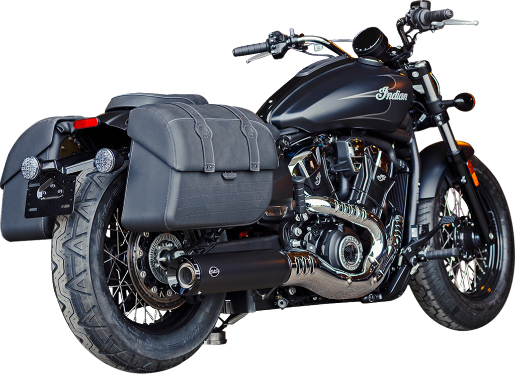 S&S CYCLE Grand National Slip-On Mufflers - Black for Harley Scout 550-1121