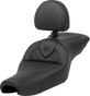 SADDLEMEN Roadsofa* Seat - with Backrest - Black - XL '04-'22 807-11-187BR - Team Dream Rides