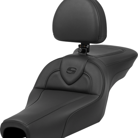 SADDLEMEN Roadsofa* Seat - with Backrest - Black - XL '04-'22 807-11-187BR - Team Dream Rides