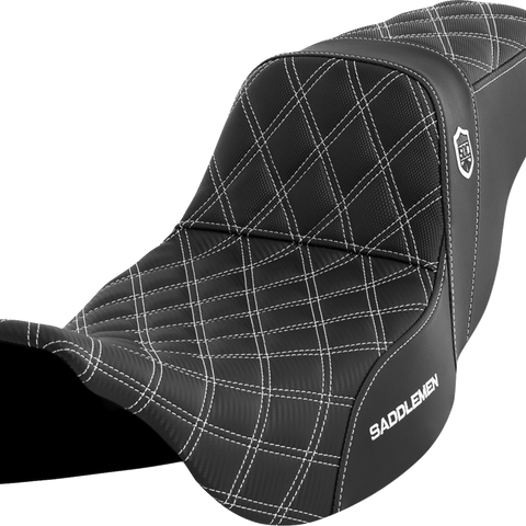 SADDLEMEN Pro Series SDC Performance Seat - without Backrest - White Stitch - FLH/FLT '08-'23 SC80807WHI - Team Dream Rides
