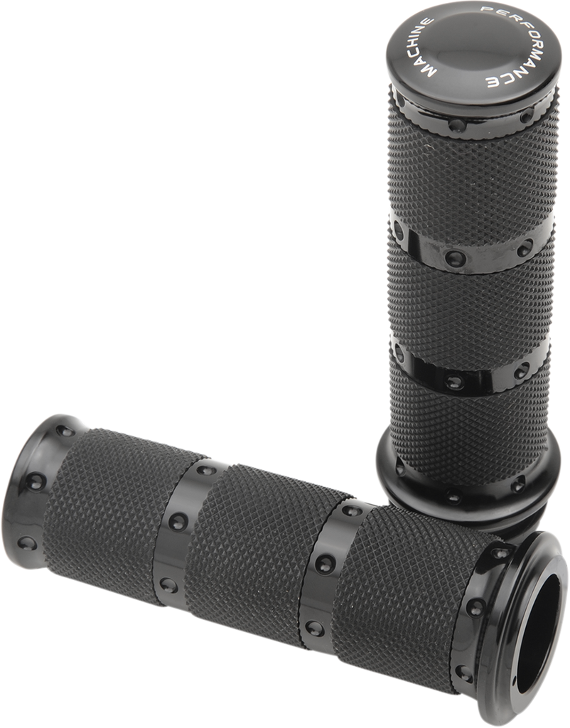 PERFORMANCE MACHINE (PM) Grips - XLS - TBW - Black 0063-2087-B - Team Dream Rides
