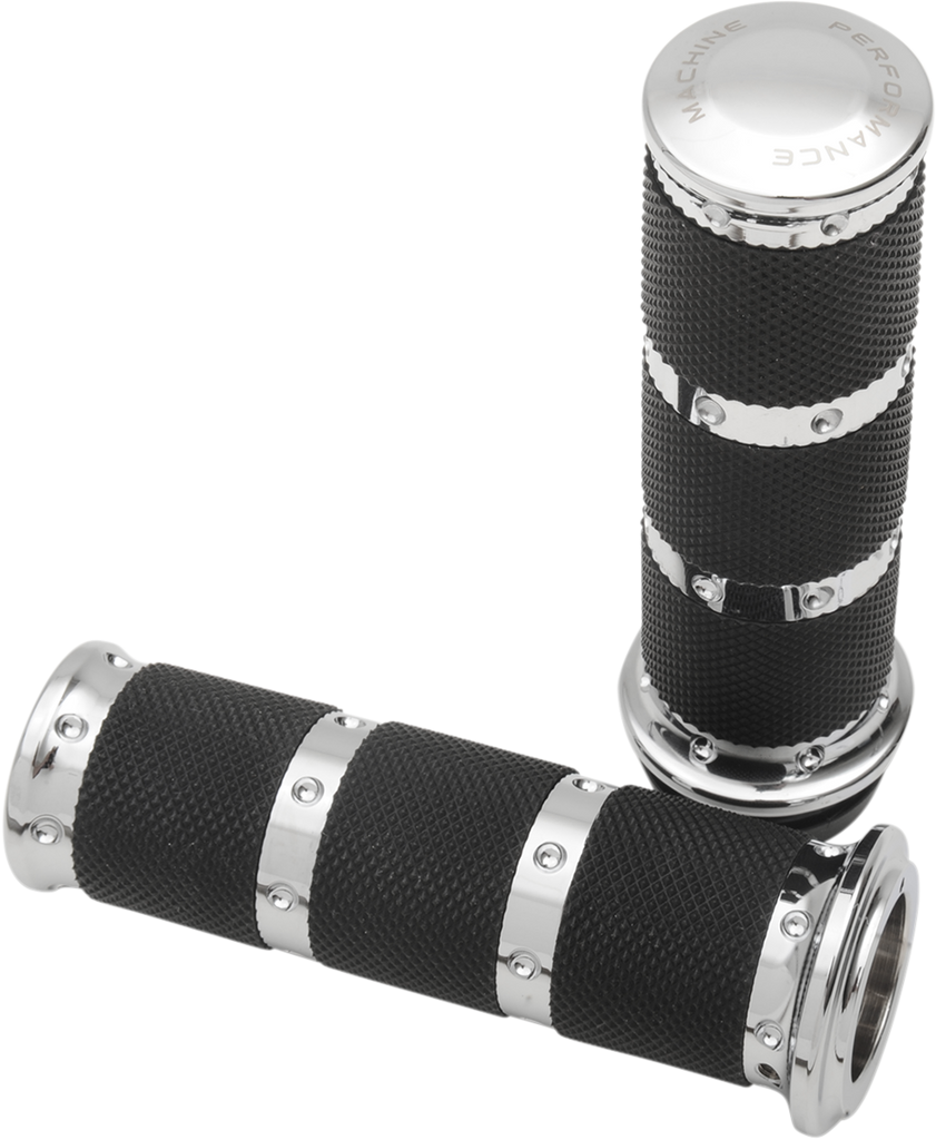PERFORMANCE MACHINE (PM) Grips - XLS - TBW - Chrome 0063-2087-CH - Team Dream Rides