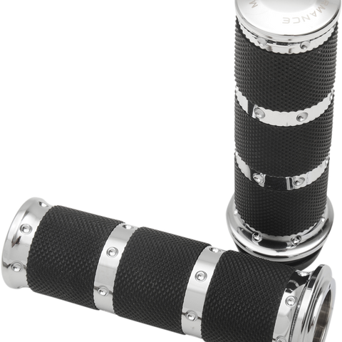 PERFORMANCE MACHINE (PM) Grips - XLS - TBW - Chrome 0063-2087-CH - Team Dream Rides