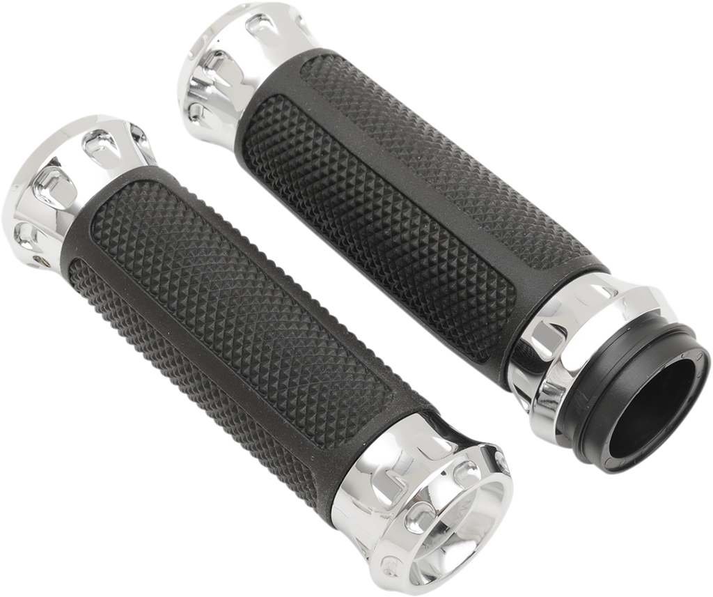 PERFORMANCE MACHINE (PM) Grips - Overdrive - TBW - Chrome 0063-2082-CH - Team Dream Rides
