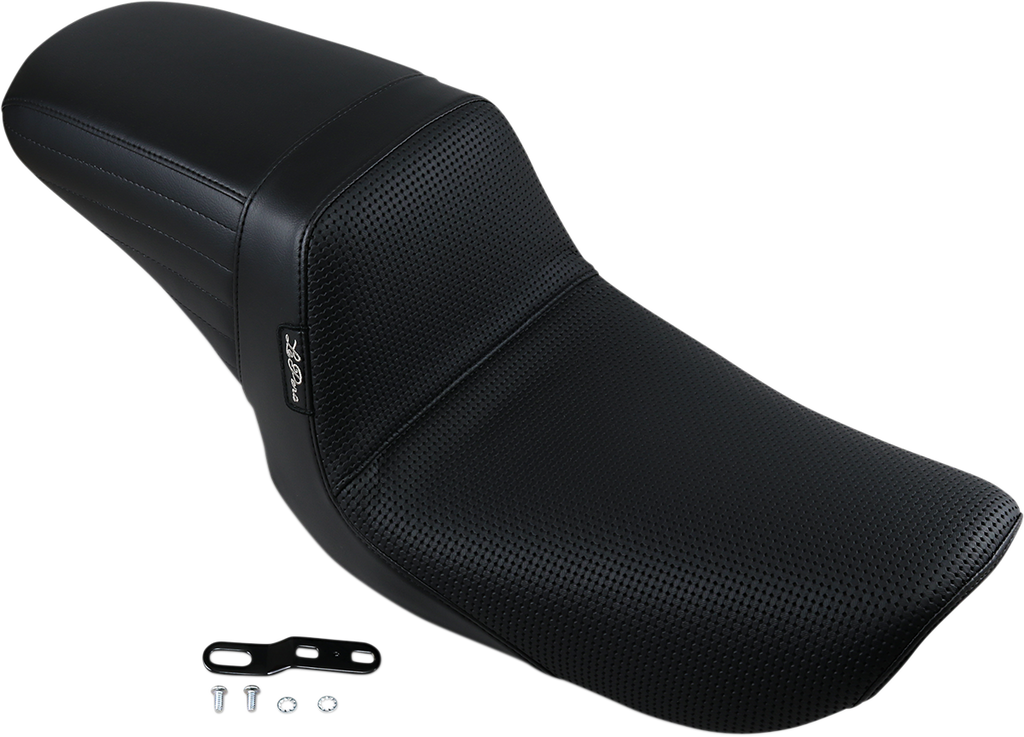 LePera Kickflip Seat with Basketweave Cover for Harley FXD '96-'03 – Black, Part Number LN-591BW