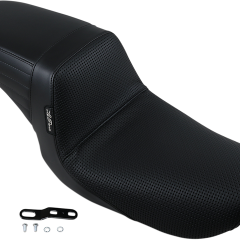LePera Kickflip Seat with Basketweave Cover for Harley FXD '96-'03 – Black, Part Number LN-591BW