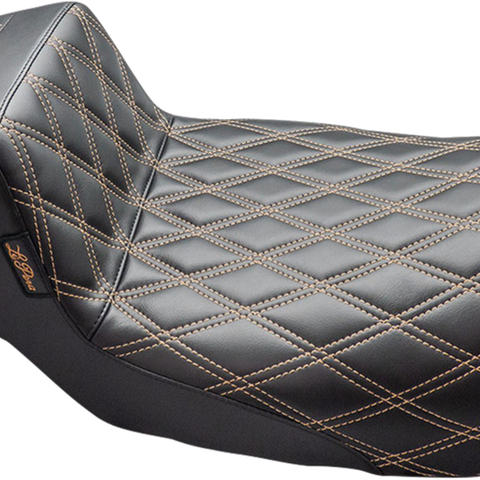 LE PERA Tailwhip Daddy Long Legs Seat - Double Diamond with Chestnut Thread - FLH/FLT '08-'24 LK-587DLDD-CHET - Team Dream Rides