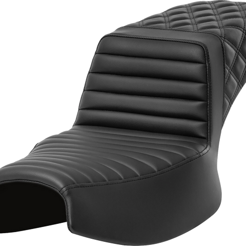 SADDLEMEN Step-Up Seat - Front Tuck-n-Roll/Rear Lattice Stitch - Extended Reach - Challenger '20-'24 I20-06E-176 - Team Dream Rides