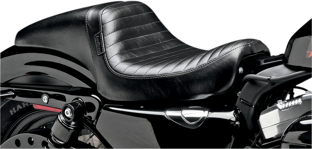 LE PERA Daytona Seat LK-542PT for Harley-Davidson XL '04-'23 – Pleated Black, Without Backrest