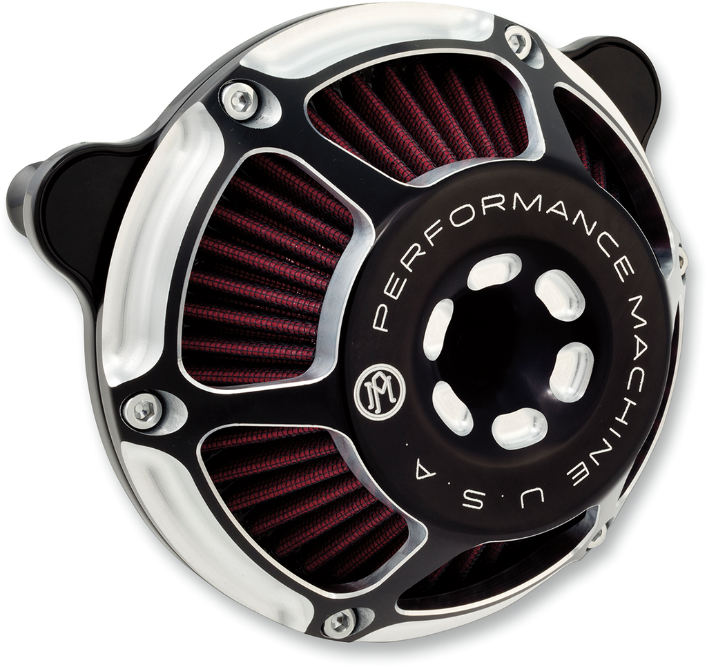 PERFORMANCE MACHINE (PM) Max HP Air Cleaner Kit - Contrast Cut* 0206-2081-BM - Team Dream Rides