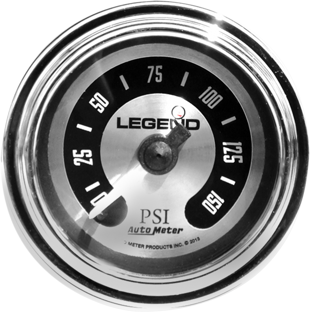 Legend Suspension Fairing Mounted LED Backlit PSI Gauge - Spun Aluminum 2212-0492