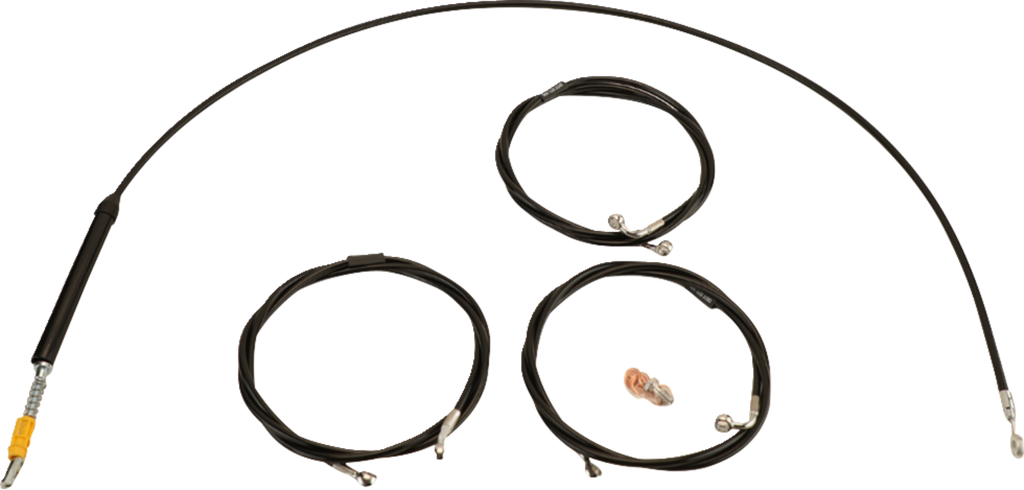 LA CHOPPERS Handlebar Cable/Brake Line Kit - Stock Ape Hanger Handlebars - Black Vinyl LA-8059KT-08B - Team Dream Rides