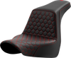 SADDLEMEN Step-Up Seat - Honeycomb - Red Stitching - FL/FX '18-'24 A818-29-177RED