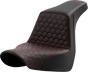 SADDLEMEN Step-Up Seat - Honeycomb - Red Stitching - FL/FX '18-'24 A818-29-177RED - Team Dream Rides