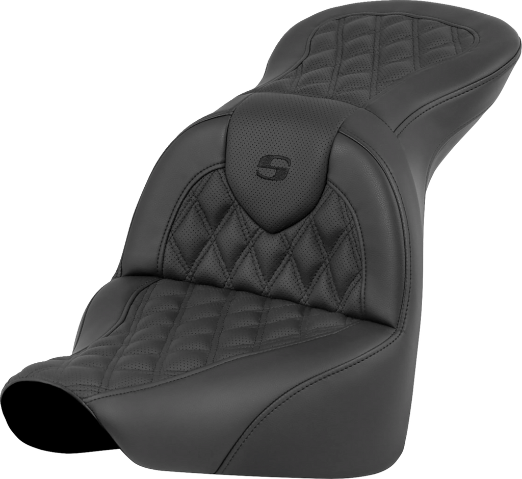 SADDLEMEN RoadSofa* Seat - Lattice Stitch - without Driver Backrest - FLFB/FXBR '18-'24 818-27-182