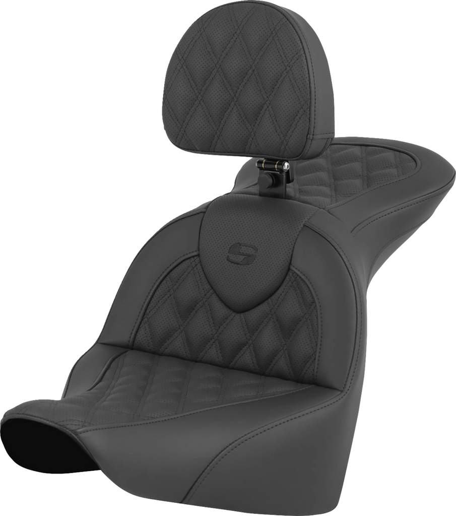 SADDLEMEN RoadSofa™ Seat with Driver Backrest for FLFB/FXBR 2018-2024 - Model 818-27-182BR