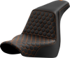 SADDLEMEN Step-Up Seat - Honeycomb - Orange Stitching - FL/FX '18-'24 A818-29-177ORA