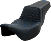 SADDLEMEN Step-Up Seat - Honeycomb - Extended Reach - Blue Stitching - FL '08-'23 A808-07B-178BLU